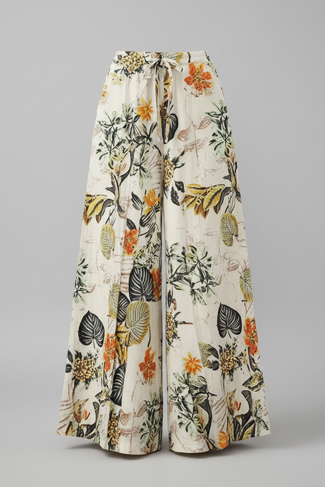 Pantalon Parachute Fluide Imprimé Floral Bohème Femme - Viscose - vue 3