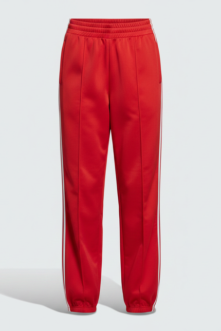 Pantalon Parachute Rouge Ample Rayures Blanches Sport Décontracté - Polyester - vue 3