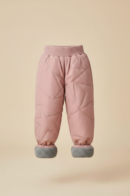 Pantalon Parachute Rose Matelassé Étoiles Enfant Doublé Chaud - Polyester - vue 3