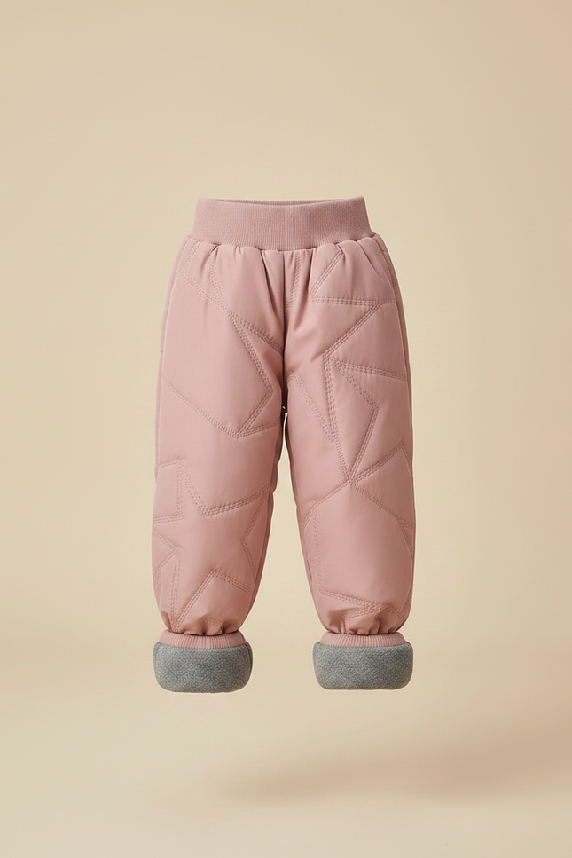 Pantalon Parachute Rose Matelassé Étoiles Enfant Doublé Chaud - Polyester - vue 3