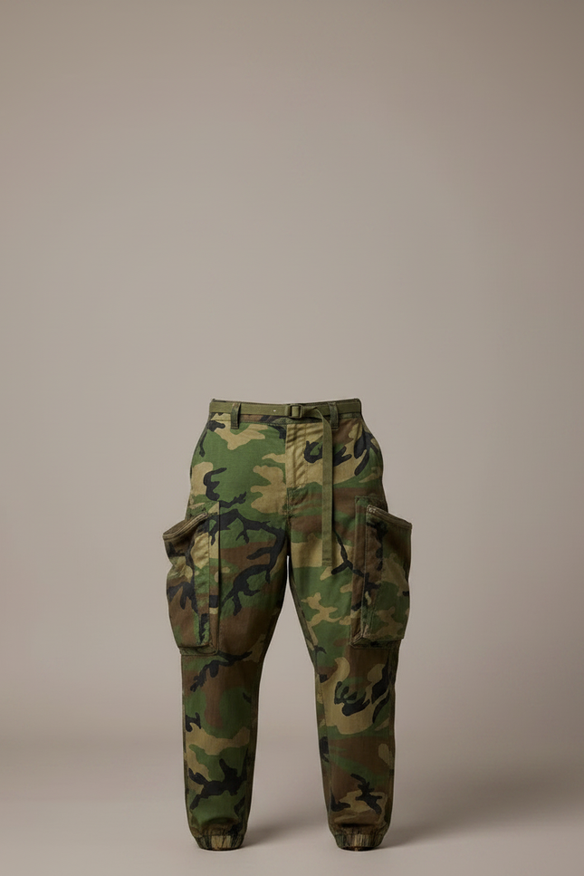 Pantalon Parachute Camouflage Ample Cargo Homme Streetwear - Imprimé Toile - vue 3