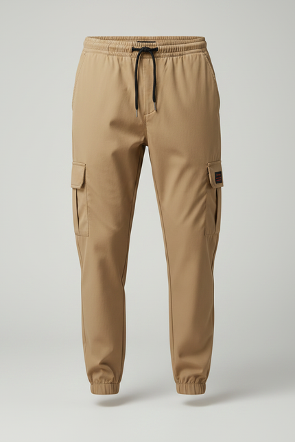 Pantalon Parachute Beige Cargo Léger Décontracté Homme - Polyester - vue 3