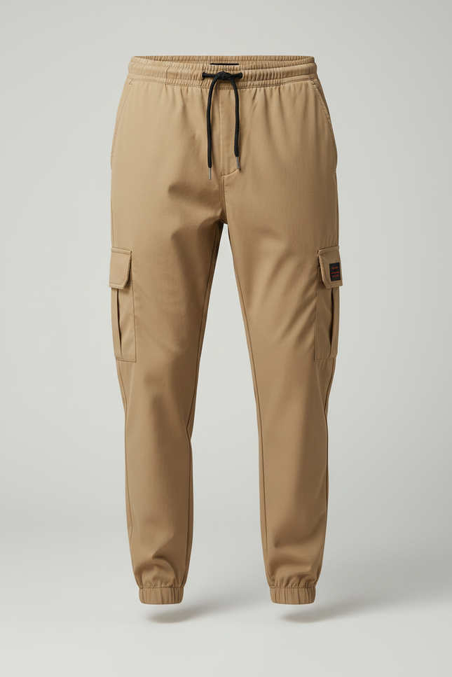 Pantalon Parachute Beige Cargo Léger Décontracté Homme - Polyester - vue 3