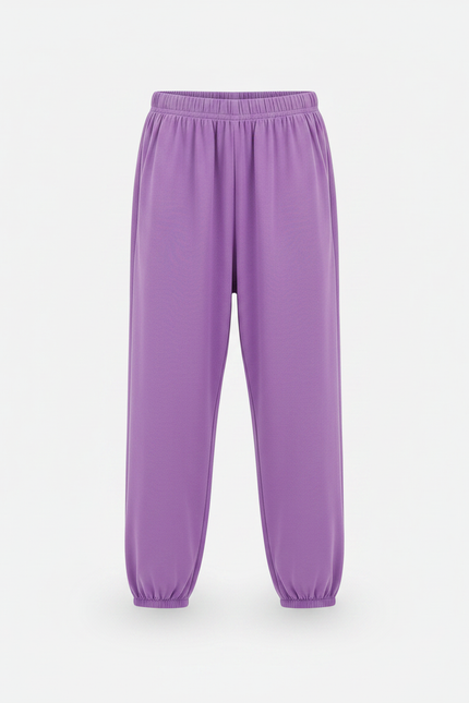 Pantalon Parachute Violet Fluide Ample Fille - Viscose - vue 3