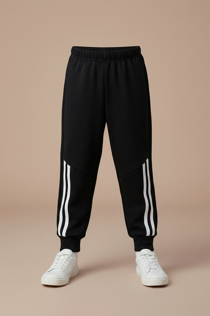Pantalon Parachute Sportif Rayures Garçon Hiver Polaire - Gris Molleton - vue 3