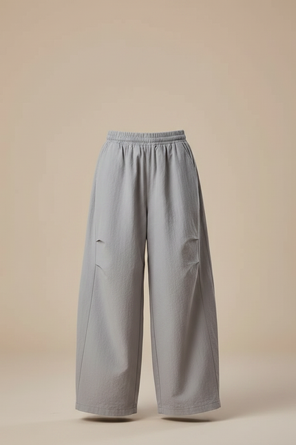 Pantalon Parachute Fille Gris Baggy - Viscose - vue 3