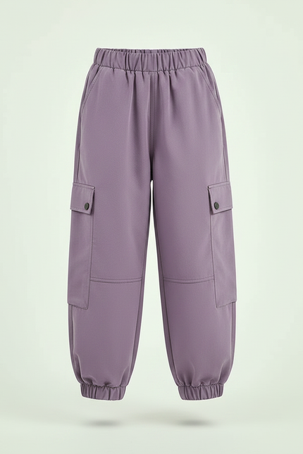 Pantalon Parachute Violet Cargo Ample Fille Décontracté - Polyester - vue 3