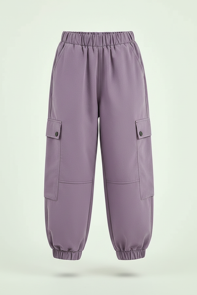 Pantalon Parachute Violet Cargo Ample Fille Décontracté - Polyester - vue 3
