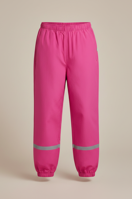 Pantalon Parachute Rose Fuchsia Imperméable Réfléchissant Enfant - Polyester - vue 3