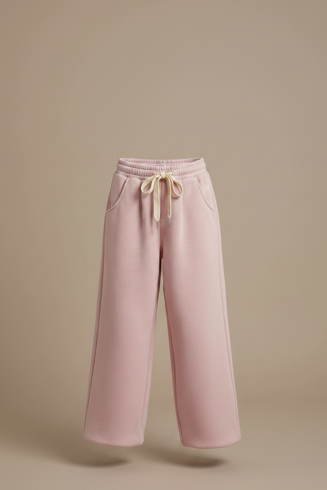 Pantalon Parachute Fille Baggy Streetwear - Rose Molleton - vue 3