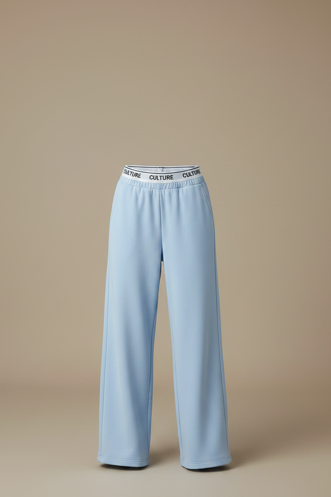 Pantalon Parachute Bleu Ciel Ample Confortable CULTURE - Molleton - vue 3