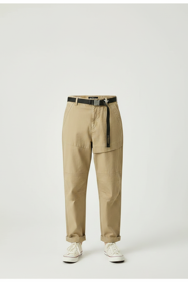 Pantalon Parachute Kaki Cargo Ceinture Métal Coton - vue 3
