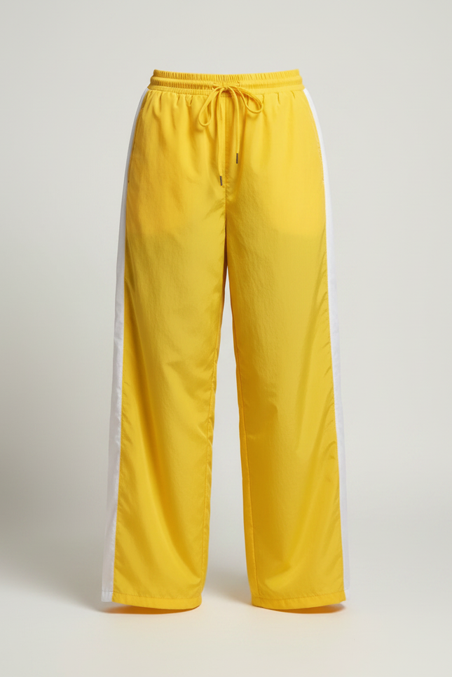 Pantalon Parachute Jaune Ample Sporty Femme - Polyester - vue 3