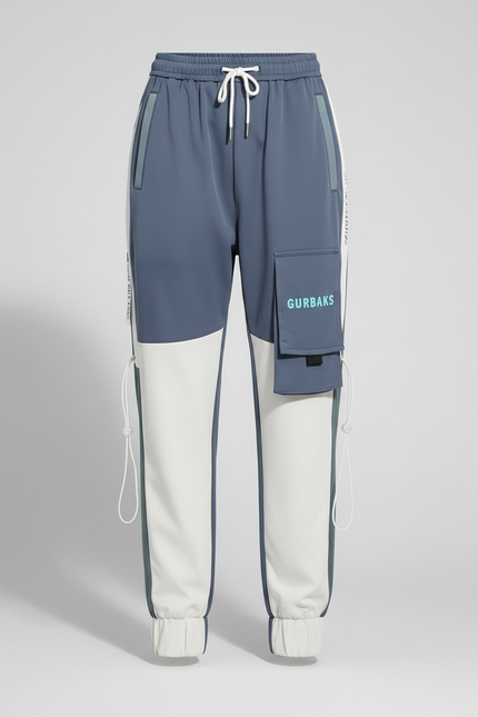 Pantalon Parachute Bicolore Cargo Streetwear Femme Décontracté - Multicolore Polyester - vue 3