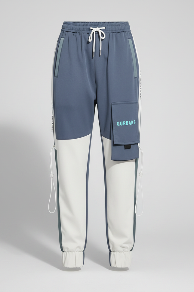 Pantalon Parachute Bicolore Cargo Streetwear Femme Décontracté - Multicolore Polyester - vue 3