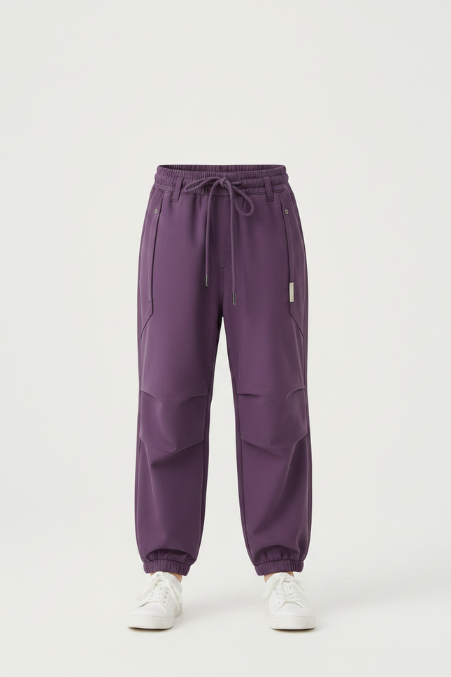 Pantalon Parachute Violet Ample Cordon Décontracté Fille - Polyester - vue 3