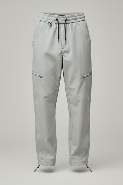 Pantalon Parachute Gris Ample Décontracté Homme Sport - Polyester - vue 3