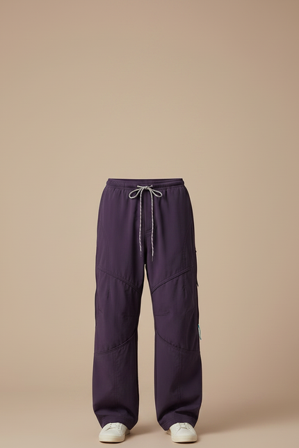 Pantalon Parachute Violet Ample Décontracté Homme Cordon - Polyester - vue 3