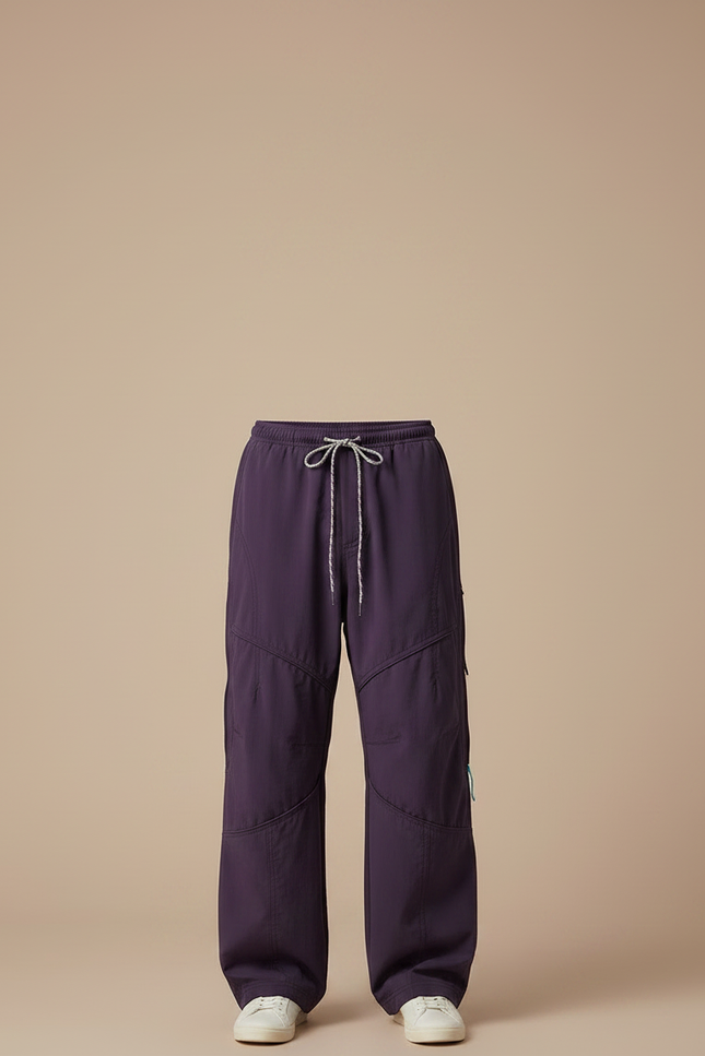 Pantalon Parachute Violet Ample Décontracté Homme Cordon - Polyester - vue 3