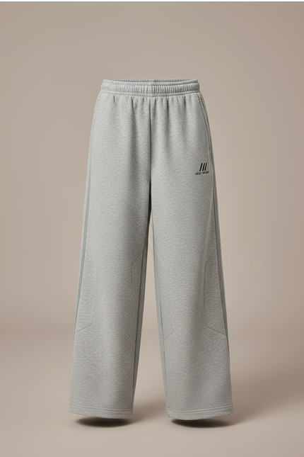 Pantalon Parachute Garçon Gris Baggy Streetwear 2 - Molleton - vue 3