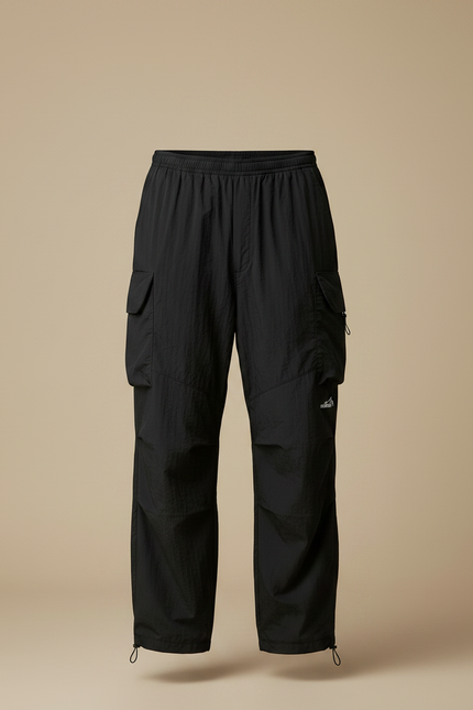 Pantalon Parachute Noir Tactique Ample Homme Décontracté - Polyester - vue 3