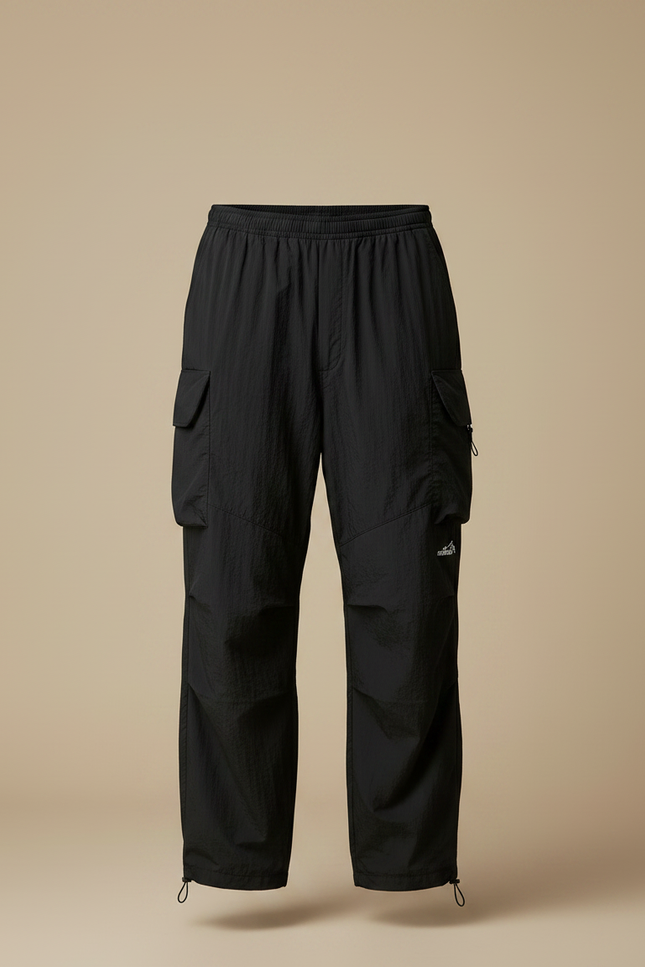 Pantalon Parachute Noir Tactique Ample Homme Décontracté - Polyester - vue 3