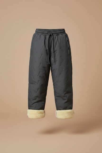 Pantalon Parachute Gris Matelassé Doublé Chaud Enfant - Polyester - vue 3