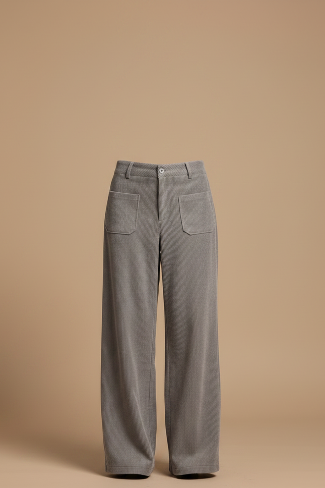 Pantalon Parachute Femme Gris Baggy - Cordé - vue 3