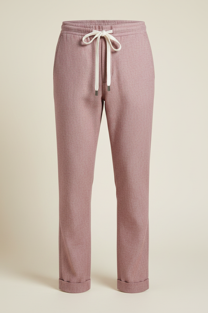 Pantalon Parachute Saumon Lin Décontracté Ample Homme - Rose - vue 3