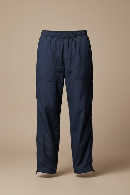 Pantalon Parachute Bleu Marine - Polyester - vue 3
