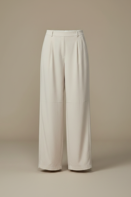 Pantalon Parachute Beige Ample Fluide Décontracté Femme - Toile - vue 3