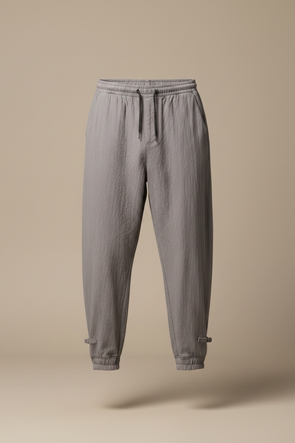 Pantalon Parachute Homme Gris Resserré Aux Chevilles - Lin - vue 3