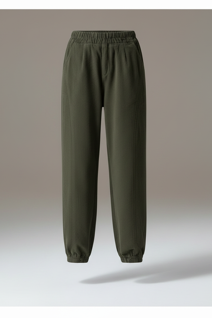 Pantalon Parachute Harem Vert Kaki Ample Décontracté Élastique - Cordé - vue 3