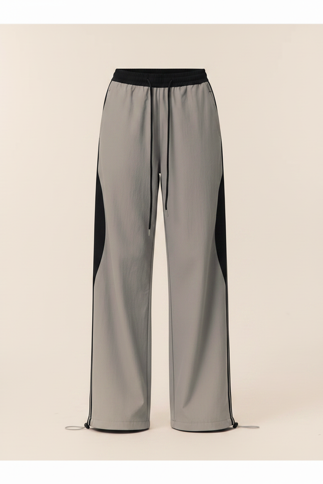 Pantalon Parachute Gris Ample Sport Décontracté Femme - Polyester - vue 3