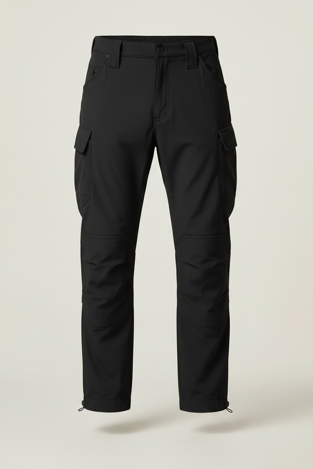 Pantalon Parachute Noir Cargo Tactique Résistant Homme - Polyester - vue 3