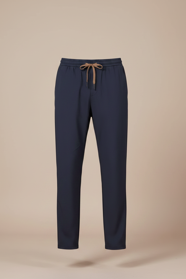 Pantalon Parachute Bleu Marine Droit Décontracté Cordon Homme - Polyester - vue 3