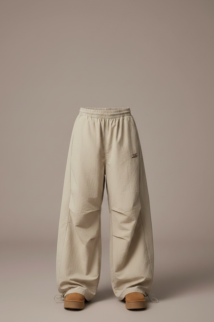 Pantalon Parachute Beige Ample Décontracté Enfant - Polyester - vue 3