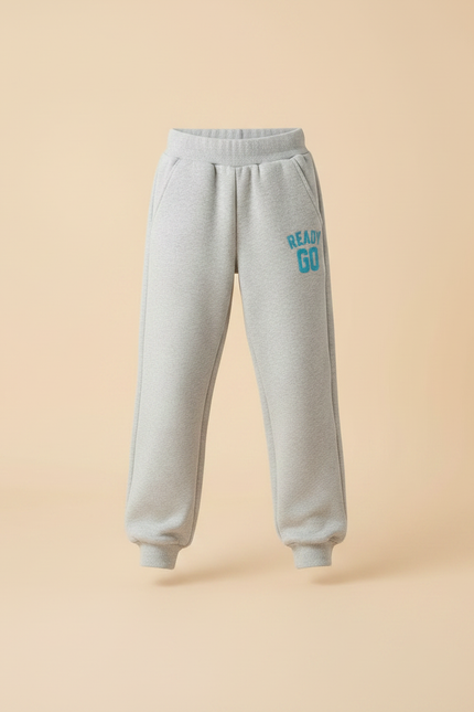 Pantalon Parachute Gris Ample Molletonné Enfant Décontracté - vue 3