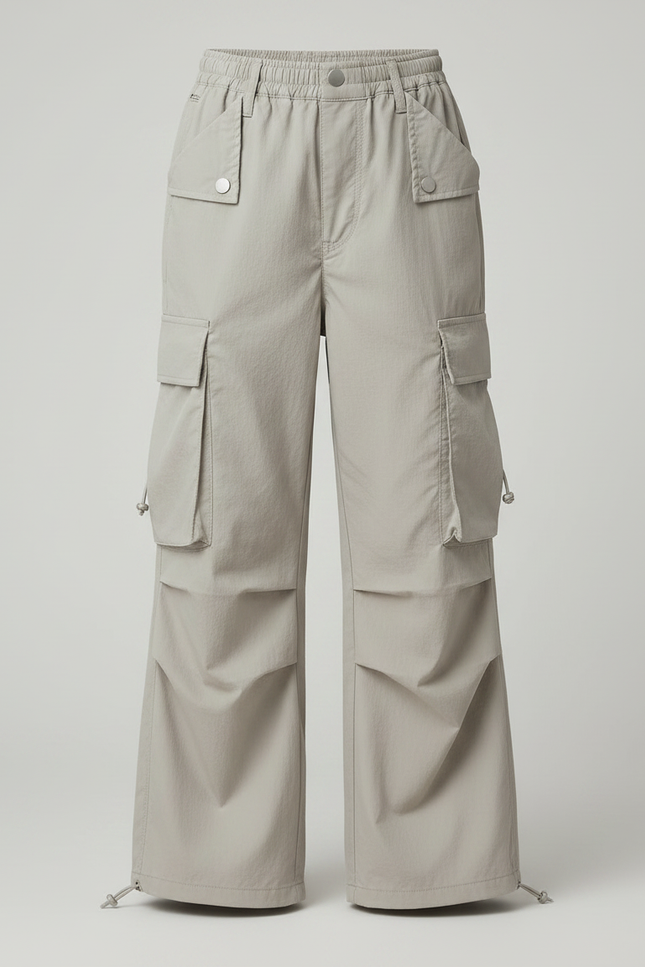 Pantalon Parachute Gris Ample Cargo Enfant Décontracté - Polyester - vue 3