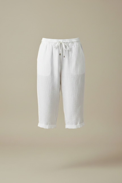 Pantalon Parachute Femme Blanc Large - Lin - vue 3