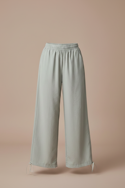 Pantalon Parachute Vert Ample Fluide Fille - Viscose - vue 3