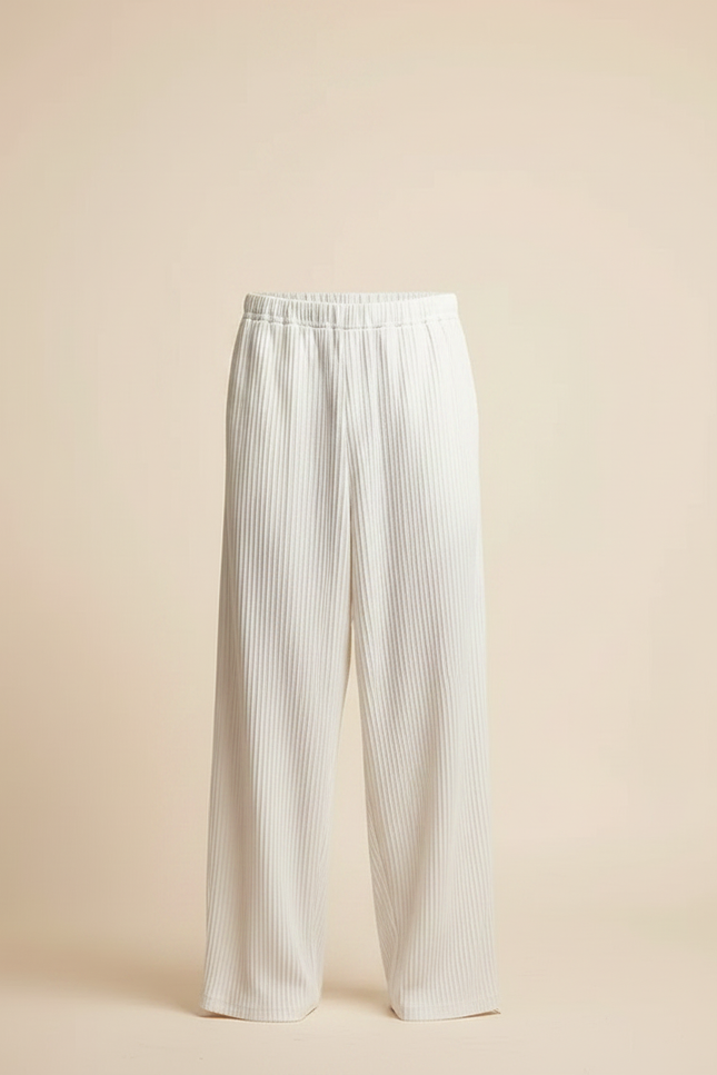 Pantalon Parachute Blanc Plissé Ample Décontracté Homme - Polyester - vue 3