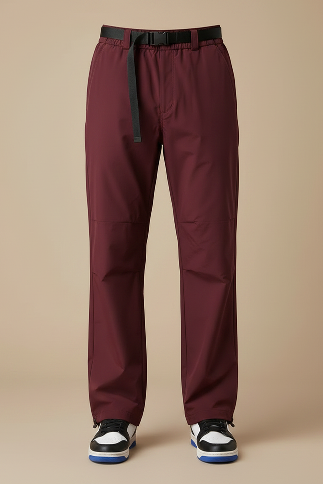 Pantalon Parachute Bordeaux Ample Sportif Décontracté Homme - Polyester - vue 3