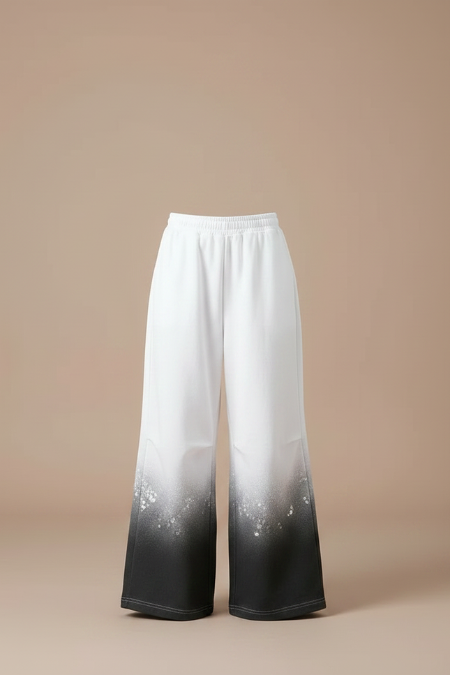 Pantalon Parachute Blanc Dégradé Paillettes Ample Fille - Multicolore Molleton - vue 3