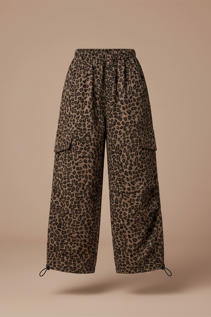 Pantalon Parachute Léopard Ample Cargo Fille - Imprimé Toile - vue 3