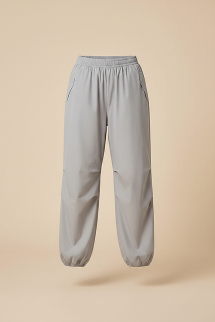Pantalon Parachute Gris Ample Léger Décontracté - Polyester - vue 3