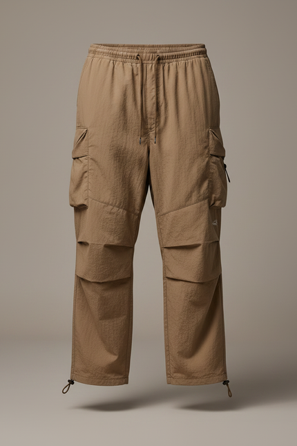 Pantalon Parachute Kaki Ample Cargo Homme - Polyester - vue 3