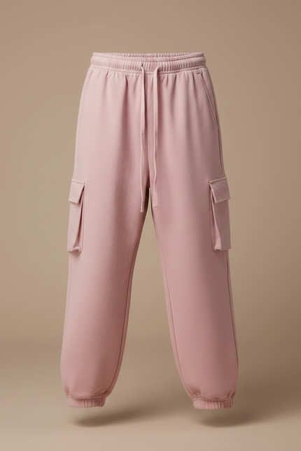 Pantalon Parachute Rose Garçon Ample Cargo Coton - Molleton - vue 3