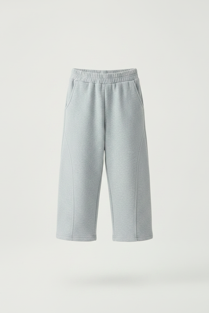Pantalon Parachute Gris Ample Coton Enfant Confort - Molleton - vue 3