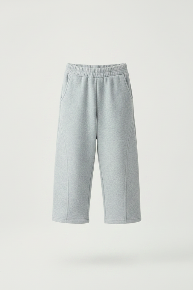 Pantalon Parachute Gris Ample Coton Enfant Confort - Molleton - vue 3